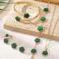 Flower Design Gold Plated Necklace And Bracelet Set