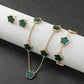 Flower Design Gold Plated Necklace And Bracelet Set
