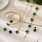 Flower Design Gold Plated Necklace And Bracelet Set