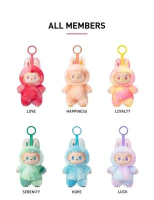 Multicolor Labubu Doll Plush Toy & Keychain Set - 2 Pcs