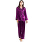 3 Pcs Women's Stitched Silk Plain Night Suit
