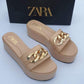 Stylish Women's Casual Synthetic Leather Wedge Heels - 1 Pcs