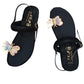 Stylish Women's Fancy Fabric Kolhapuri Chappal - 1 Pcs in Black