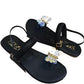 Stylish Women's Fancy Fabric Kolhapuri Chappal - 1 Pcs in Black