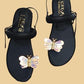 Stylish Women's Fancy Fabric Kolhapuri Chappal - 1 Pcs in Black