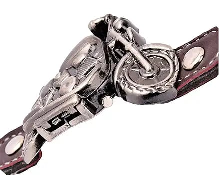 Men’s Motorcycle-inspired Analog Wrist Watch With Bike Look Stainless Steel Dial – Stylish Daily Watch With Premium Leather Strap (without Box)