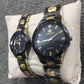 Elegant Couple Watch Set – Luxury Quartz Wristwatches For Him & Her With Dual-tone Metal Strap