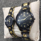 Elegant Couple Watch Set – Luxury Quartz Wristwatches For Him & Her With Dual-tone Metal Strap