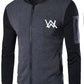 New Winter Collection Charcoal Grey Wa Printed Zipper Jacket For Men & Boys – Premium Fleece Material, Stylish Bomber Design, Full Front Zipper Closure